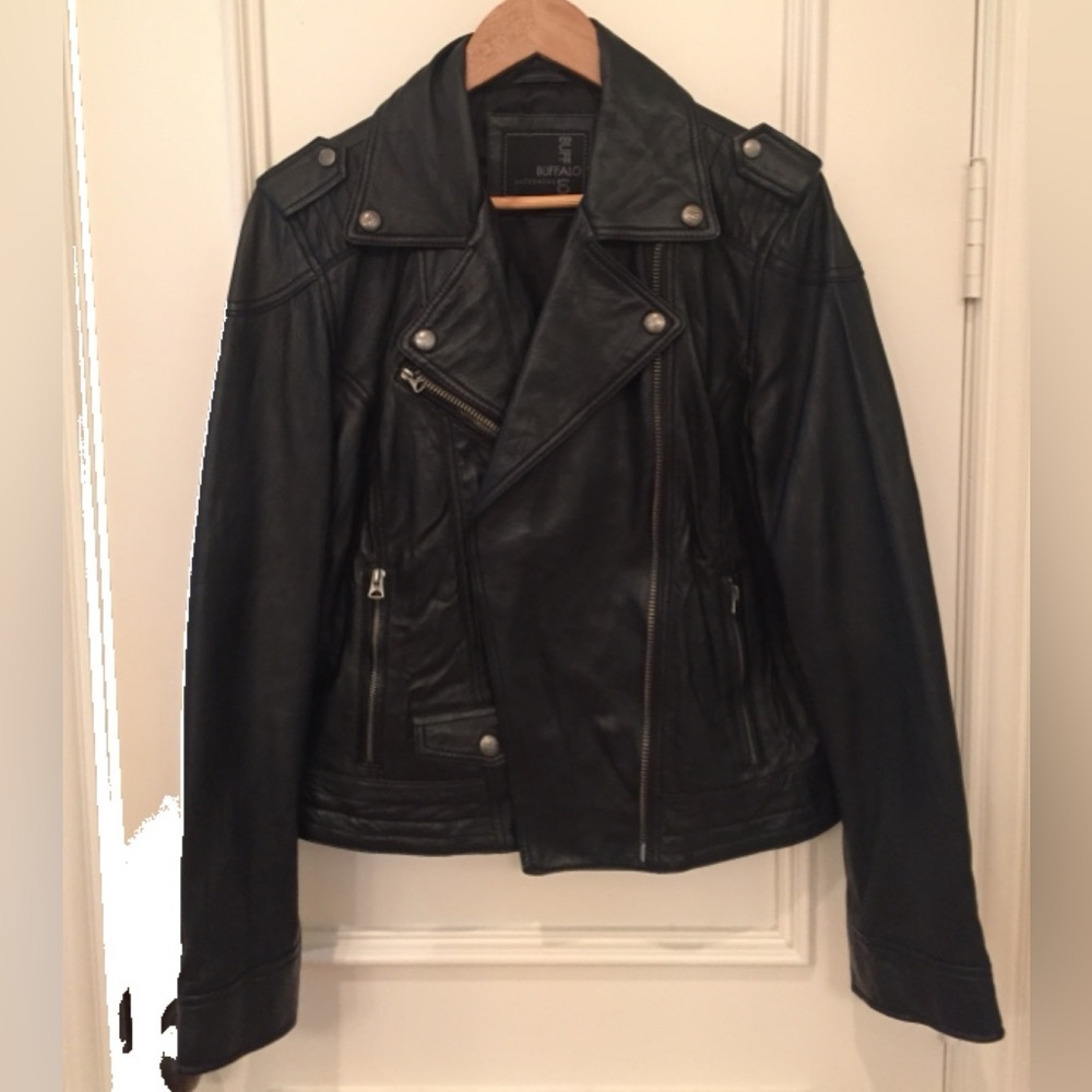 NWT ⛱️🔥Buffalo - Black Leather Moto Jacket - L